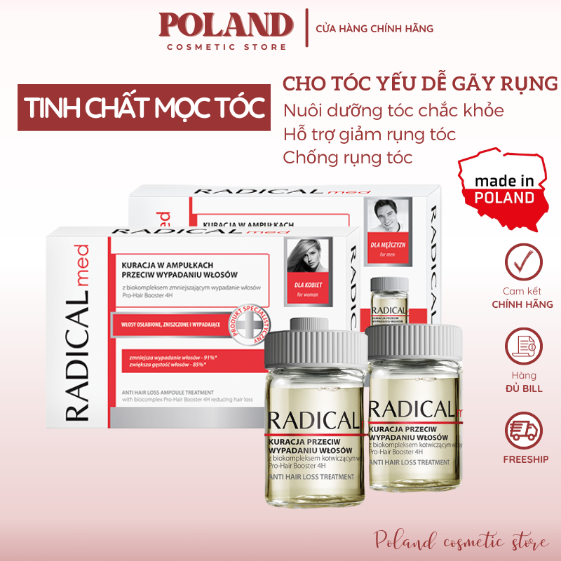 Tinh chất mọc tóc Radical Med Đỏ giúp nuôi dưỡng tóc chắc khoẻ, ngăn ngừa rụng tóc và kích thích mọc tóc