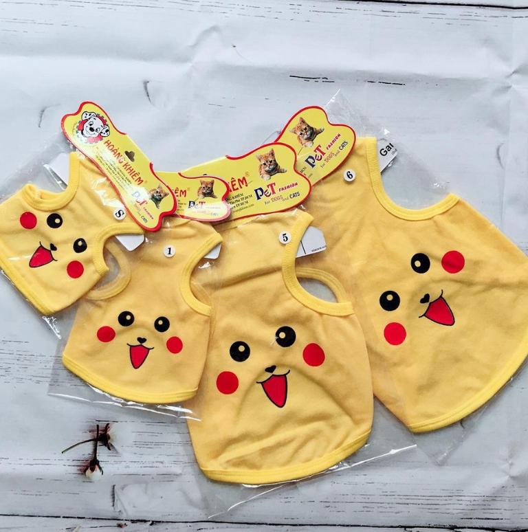 ÁO CHÓ MÈO THÚ CƯNG BA LỖ PICACHU ĐỦ SIZE KÍCH CỠ
