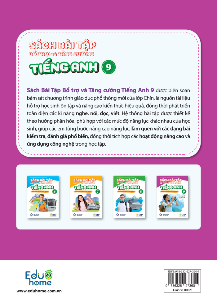Sách - Dtpbooks - Sách Bài Tập bổ Trợ và Tăng Cường - Tiếng Anh 9