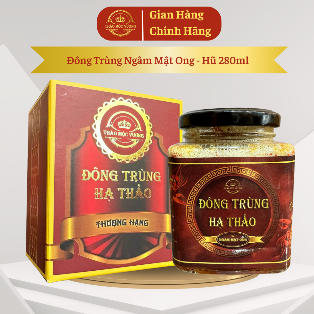 Đông trùng hạ thảo ngâm mật ong thảo mộc vương loại thượng hạng 280ml