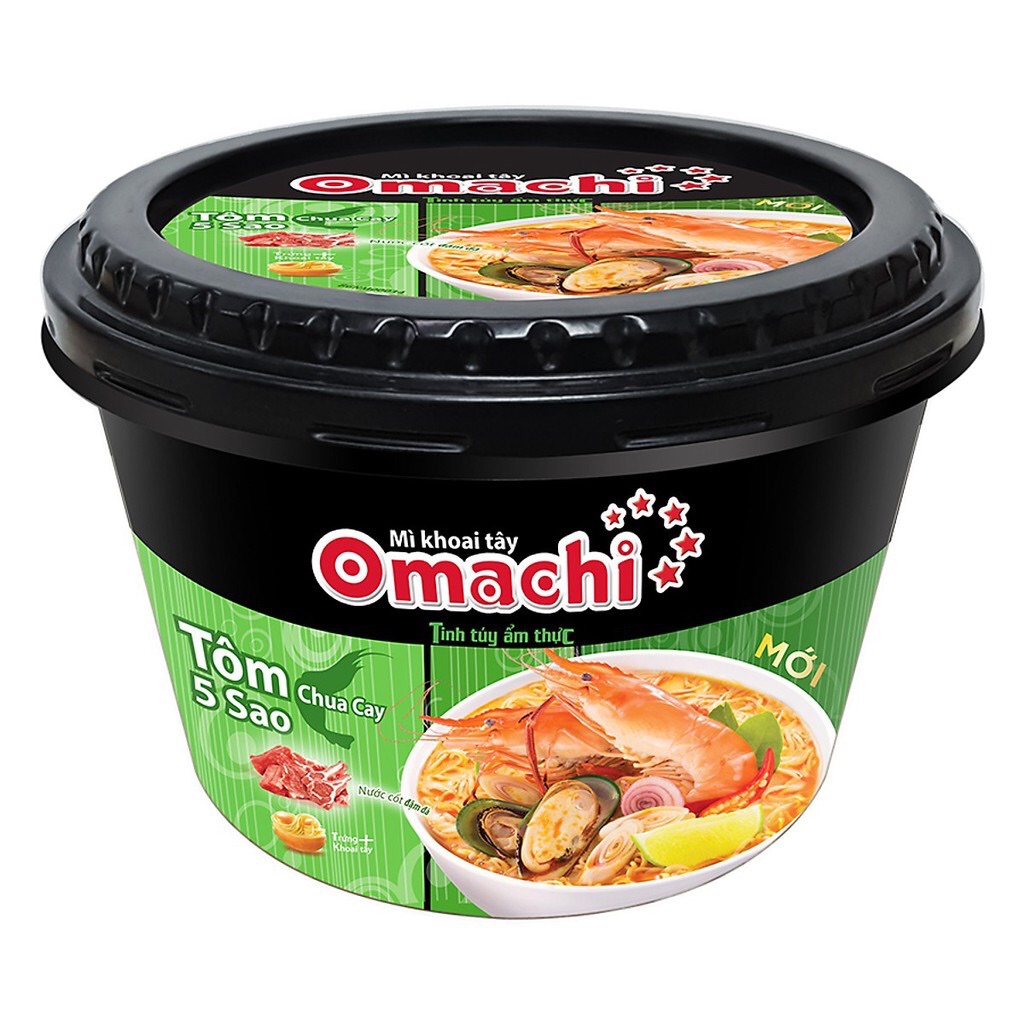 Mì Omachi Tôm chua cay tô 90gam(18 tô)