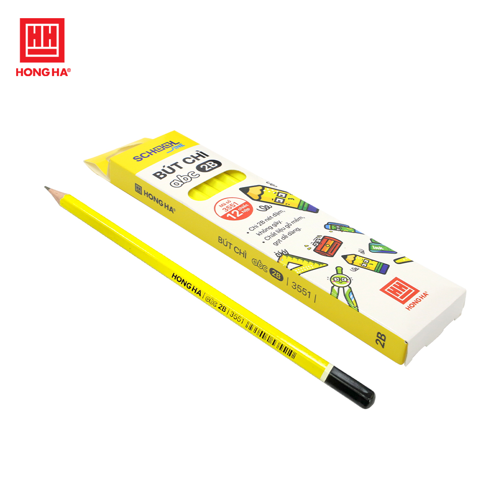Combo 4 chiếc bút chì gỗ 2b hồng hà - 3551