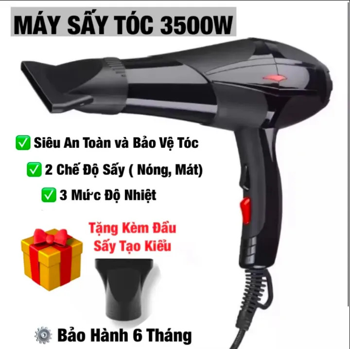 Máy Sấy Tóc 2 Chiều Nóng Lạnh Công Suất Lớn 3500W Máy Sấy Tóc Tạo Kiểu Chuẩn Salon