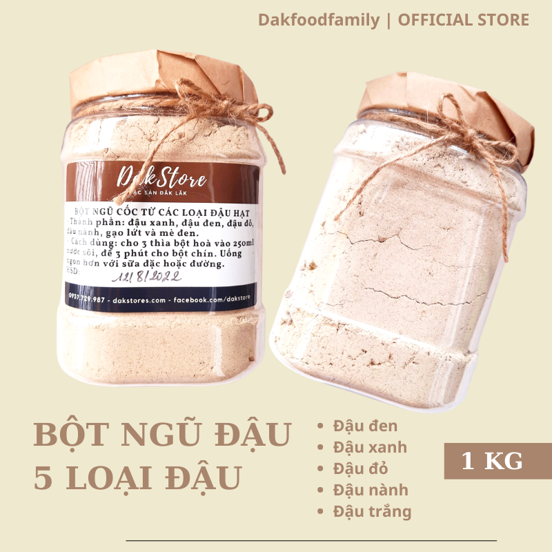 Bột ngũ đậu 5 loại đậu Dakfoodfamily, bột đậu đen đậu trắng đậu đỏ đậu xanh đậu nành