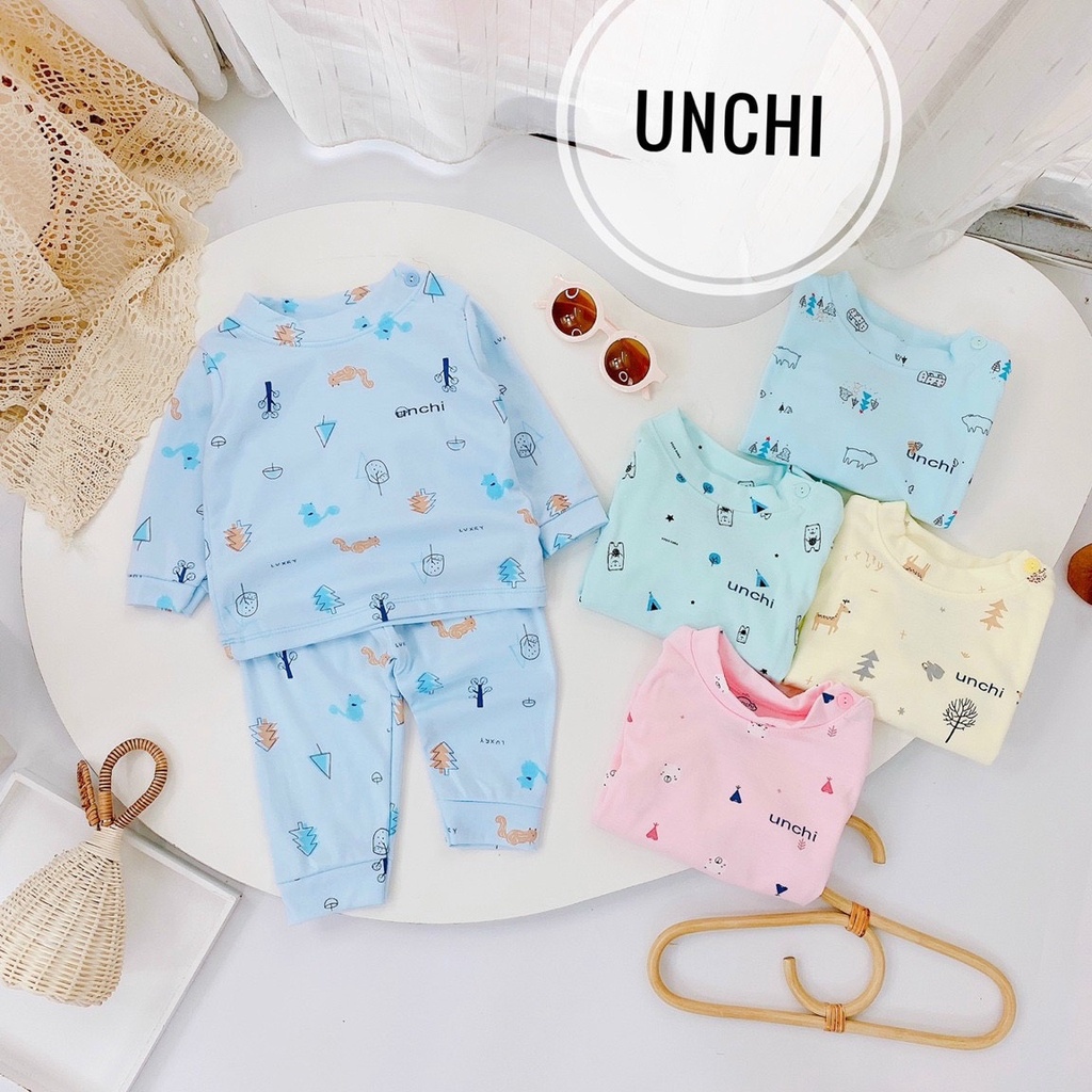 Bộ nỉ Unchi dày dặn ( cài vai ) họa tiết siêu cưng bé trai bé gái quần áo cho bé Namkidshop QATE183