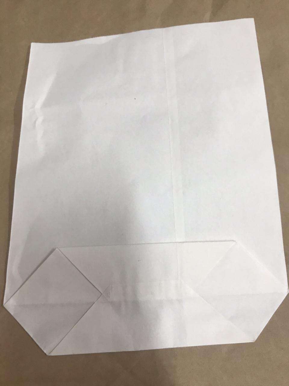 100 túi giấy xi măng cỡ 19x16 cm đáy 5.5cm(màu trắng )