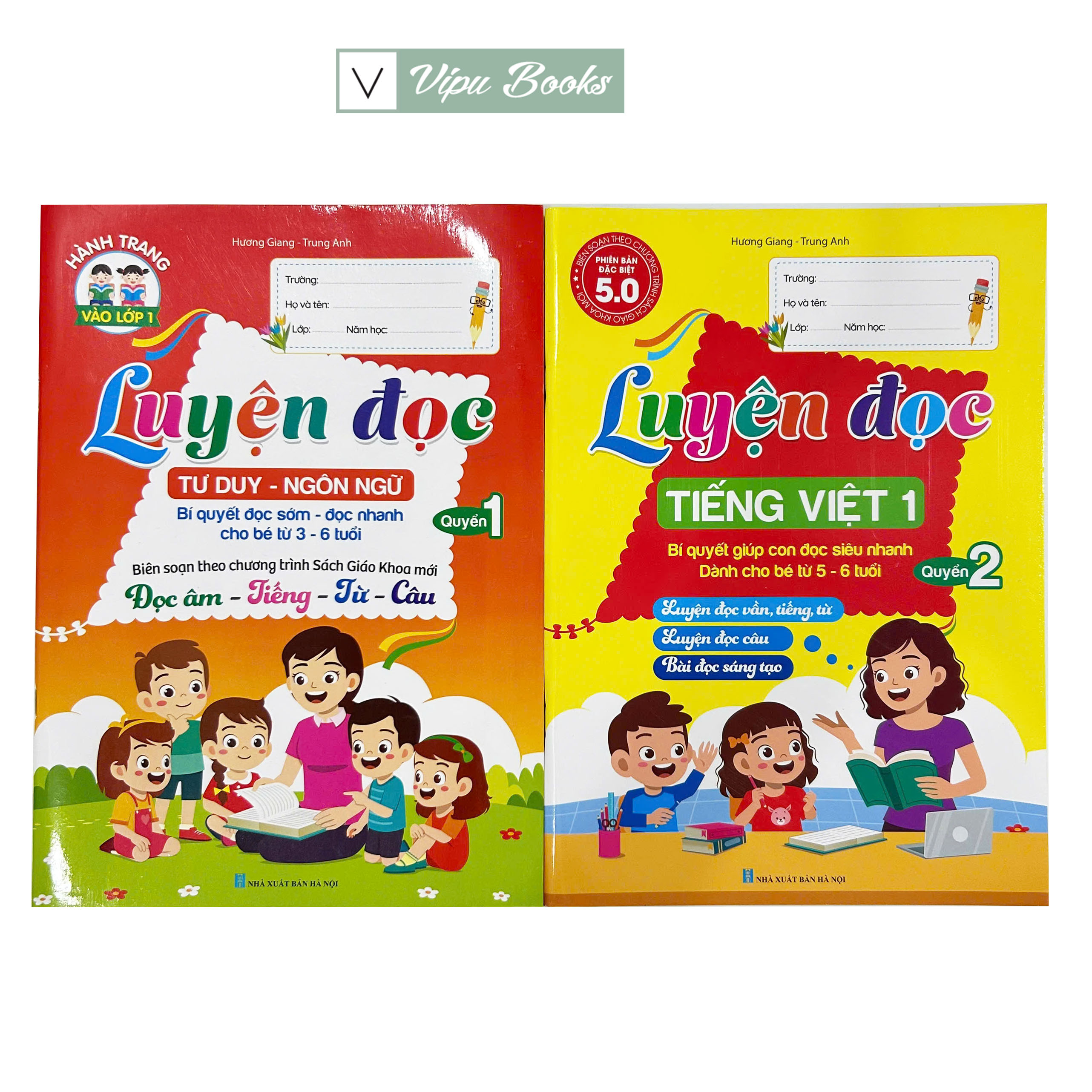Sách - Luyện Đọc Tiếng Việt Tư Duy Ngôn Ngữ - Biên Soạn Theo CT SGK Mới - Giúp Con Đọc Siêu Nhanh (Quyển 1 Và Quyển 2)