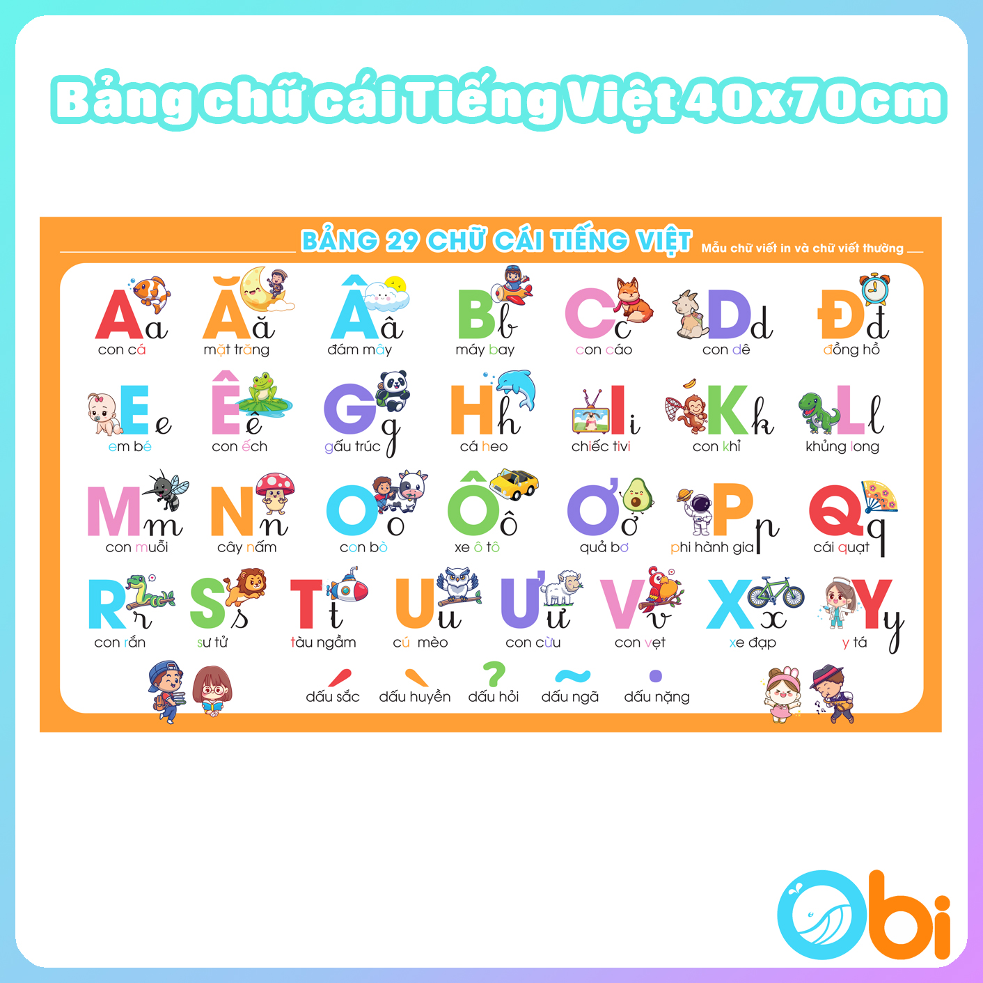 Decal bảng chữ cái tiếng việt - decal 29 chữ cái tiếng việt obi