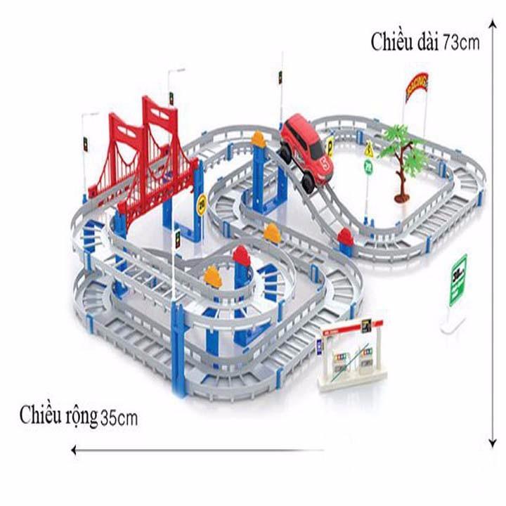 Bộ đồ chơi lắp ráp đường đua ô tô 88 chi tiết,xe lửa đường ray đồ chơi,ô tô đường day,tàu lườn đường ray 88 chi tiết
