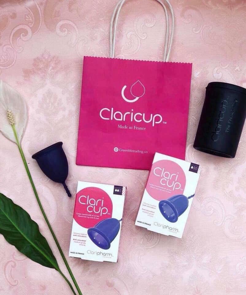 Cốc nguyệt san Claricup nhập khẩu pháp [ CHÍNH HÃNG ] MÀU TÍM THAN KHÁNG KHUẨN