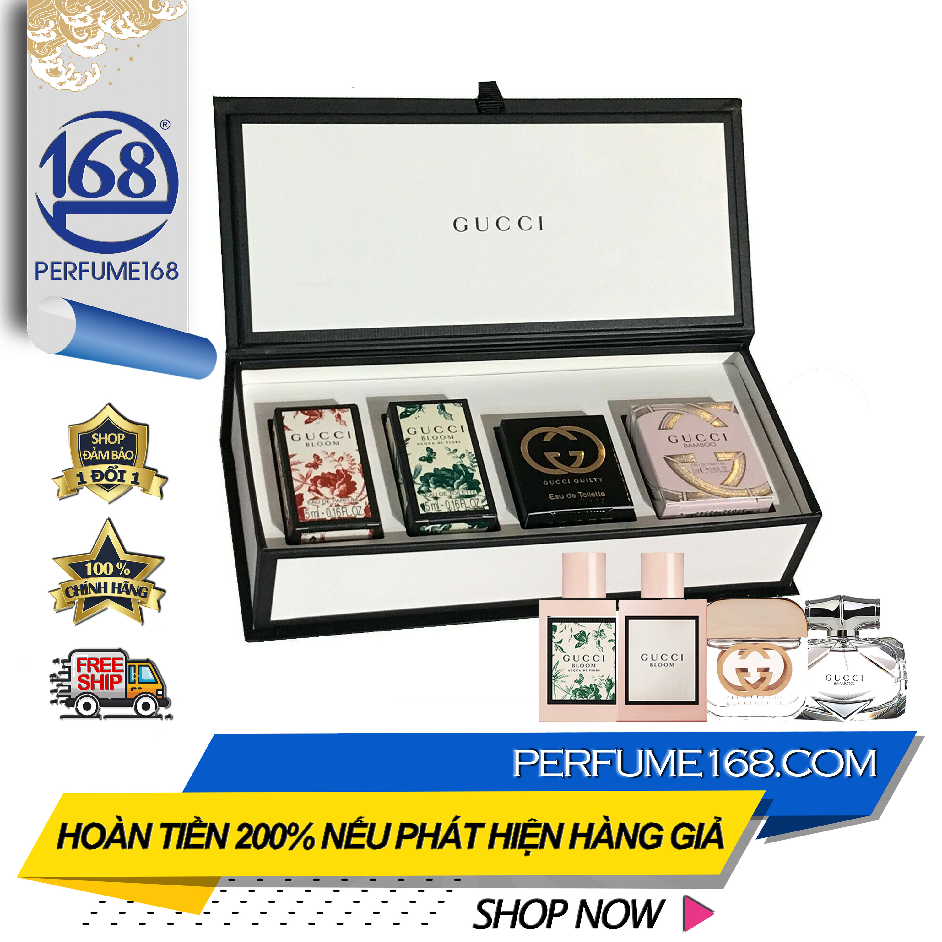 [HCM]Bộ nước hoa nữ Gucci Mini Set 4 món giá tốt tại nước hoa chính hãng Perfume168