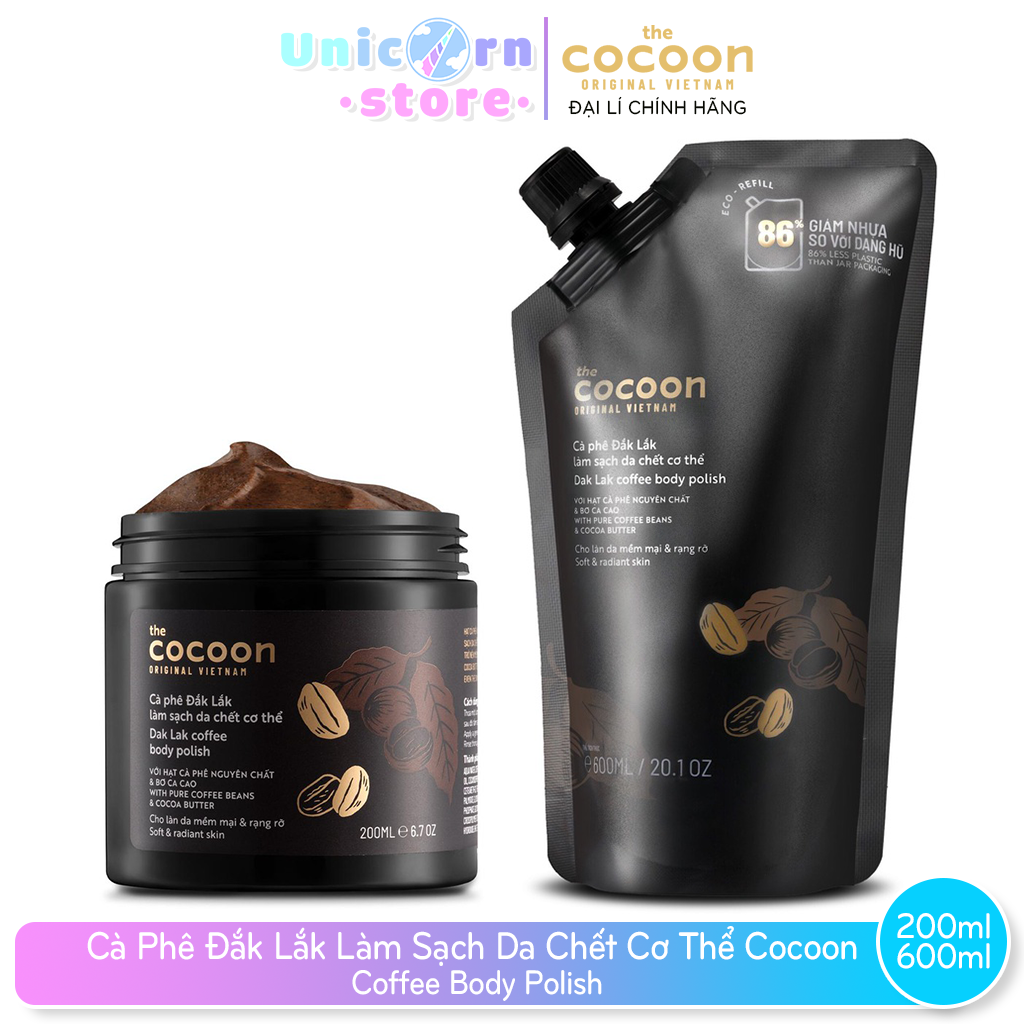 [MUA 1 TẶNG 1] Cà Phê Đắk Lắk Làm Sạch Da Chết Cơ Thể Cocoon Coffee Body Polish