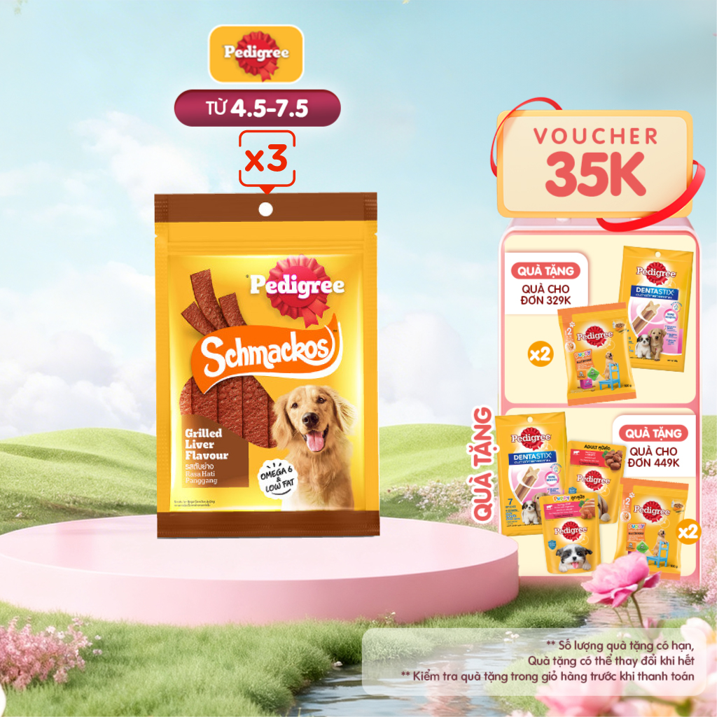 Pedigree Schmackos Bánh thưởng cho chó 70g (3 gói)