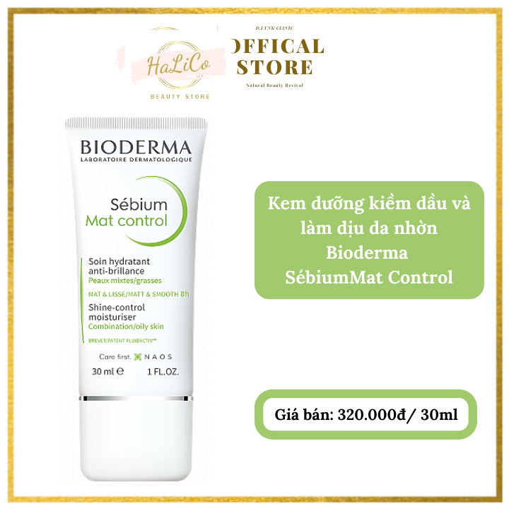 [HCM][Bioderma chính hãng] Kem dưỡng ẩm kềm dầu, ngừa mụn cho da dầu mụn, da hỗn hợp - Sebium Mat Control (30ml/ 5ml)