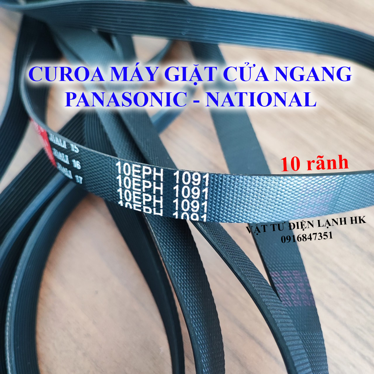 Dây curoa máy giặt sấy panasonic national lồng ngang - đai culoa cửa trước 10eph 1091 10eph1091 pana nati 10 rãnh