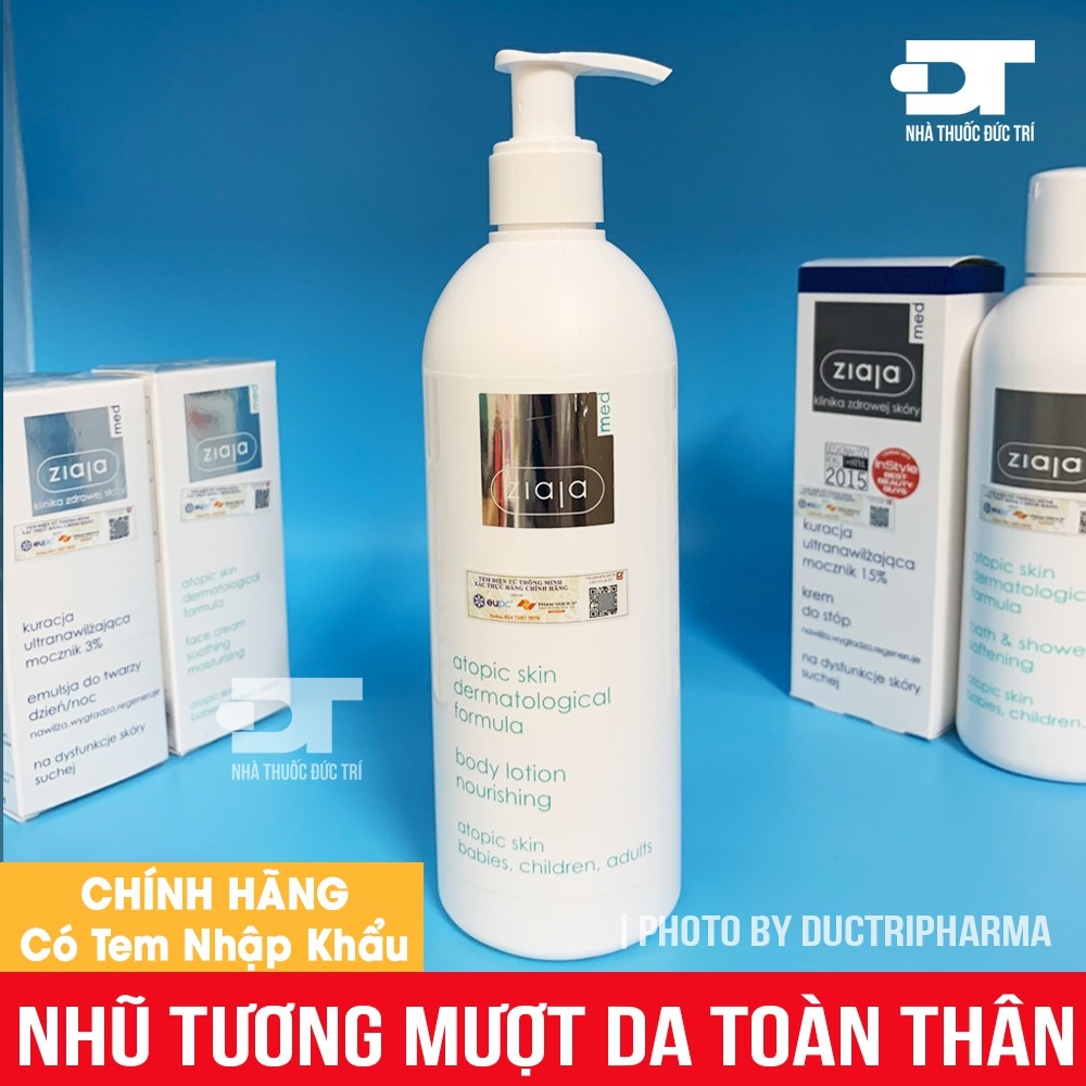 [CHÍNH HÃNG] Nhũ Tương Mượt Da Toàn Thân 1  Urê - Ziaja Med Atopic Skin Dermatological Formula Body Lotion Nourishing