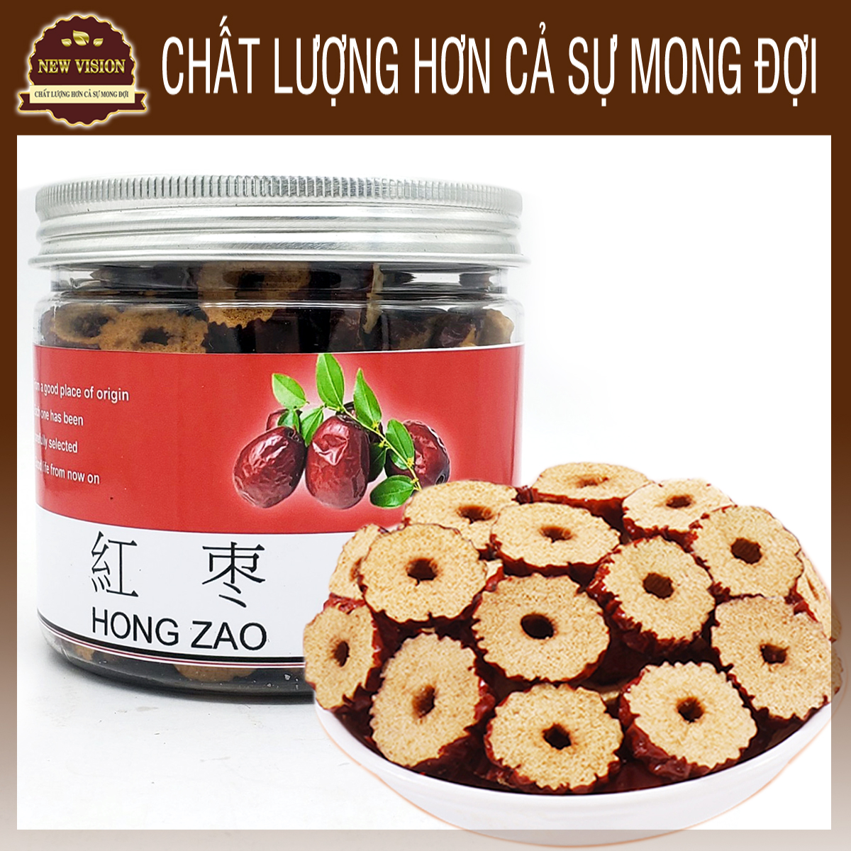 Táo đỏ cắt lát - táo đỏ tân cương sấy khô dòn ngọt - táo cắt miếng ăn liền. new vision