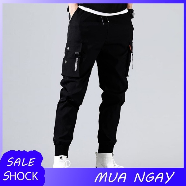 Quần jogger nam túi hộp chất poly cao cấp