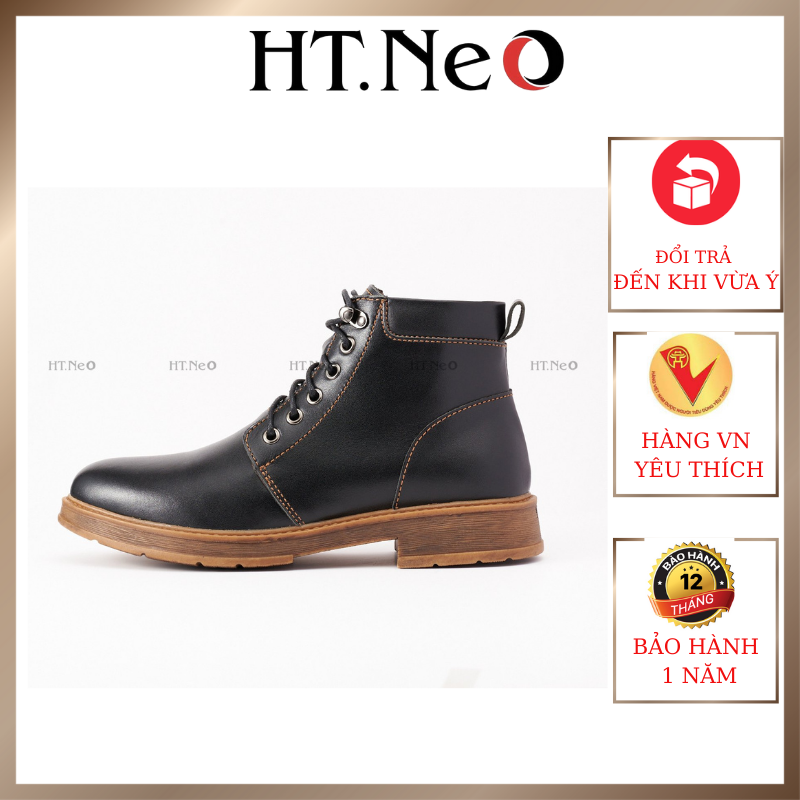 Bốt nam da bò, giày cao cổ HT.NeO, da bò nguyên miếng cao cấp