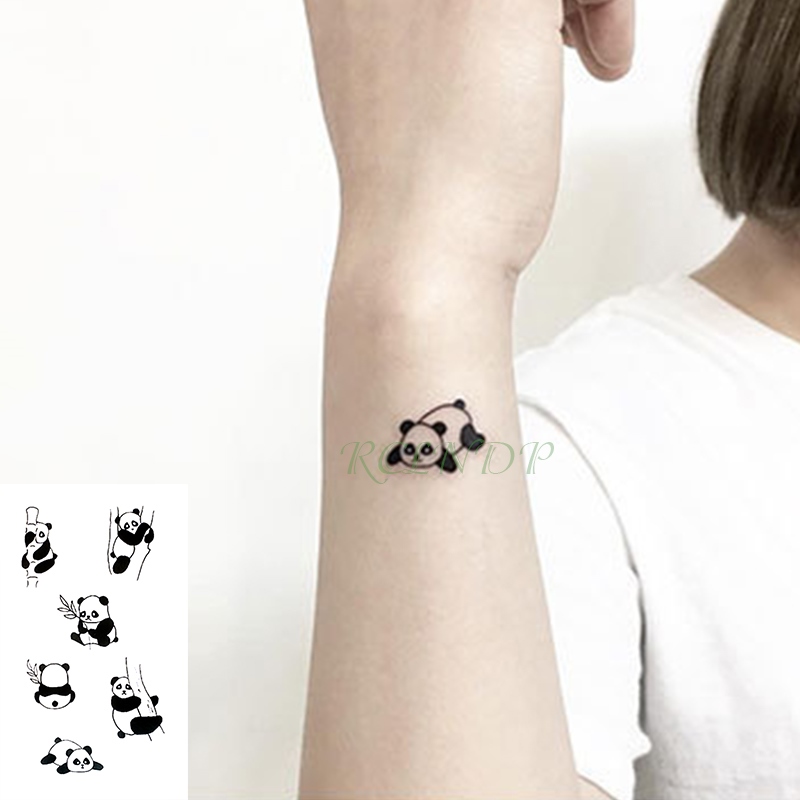 Hình xăm dán tattoo gấu trúc XQB159 có hàng sẵn tại Candyshop88