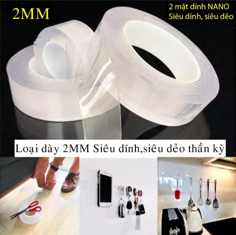 Băng Dính Silicon Băng Keo 2 Mặt Trong SuốtSiêu Dính thần Kỳ