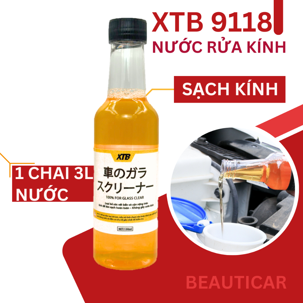 Nước rửa kính, nước đổ kính ô tô chuyên dụng xtb 9118 150ml tạo hiệu ứng sáng bóng
