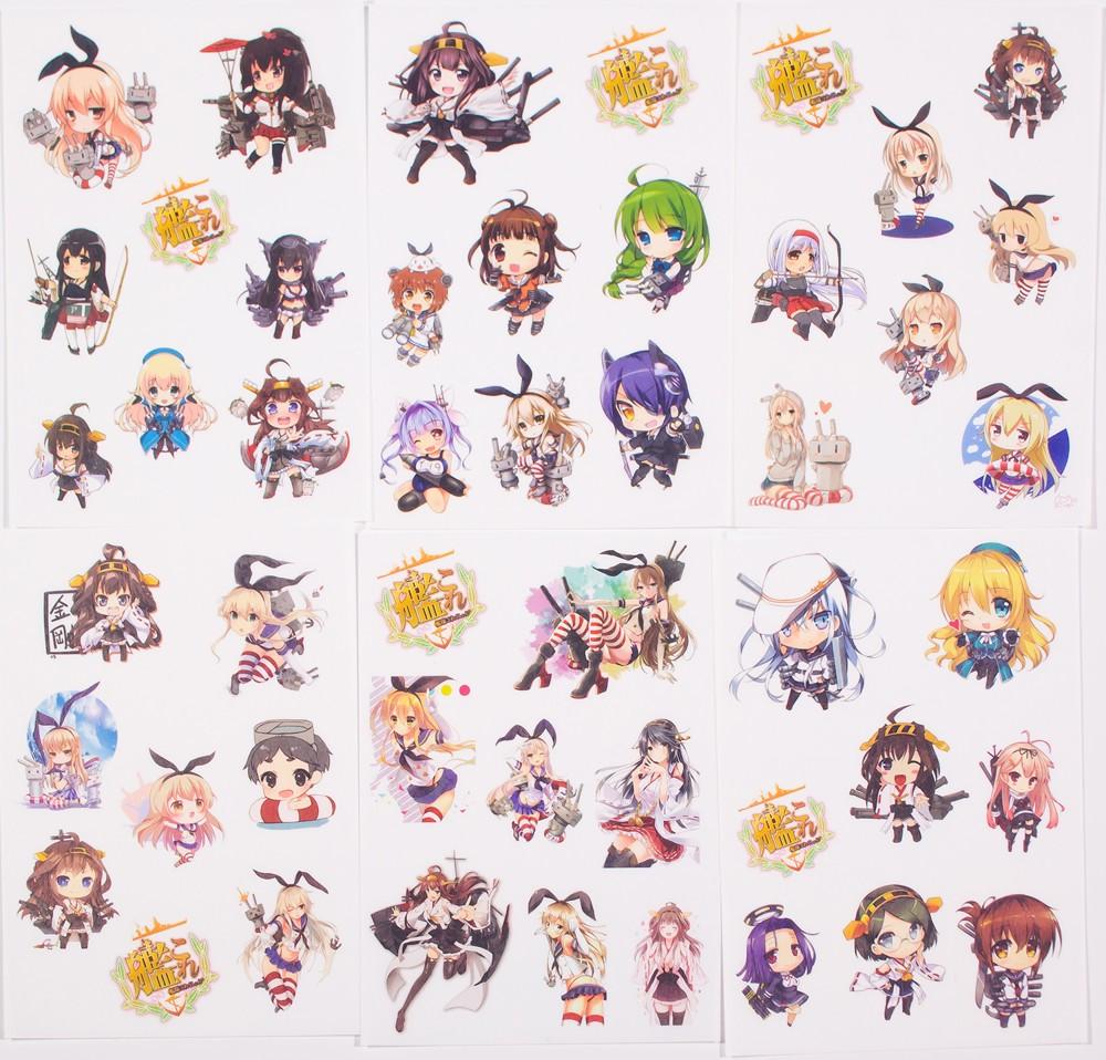 [Thanh lý giá gốc]Bộ 6 tấm Sticker Anime ảnh dán anime 14x10cm - Kantai Collection Kancolle [PKA] [KS30]