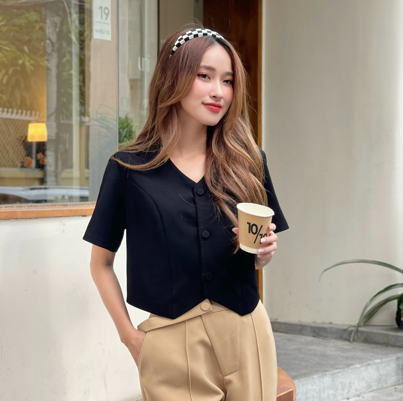 Áo blazer tay ngắn có mút độn vai- Better EM- áo vest nữ tay ngắn - A07823