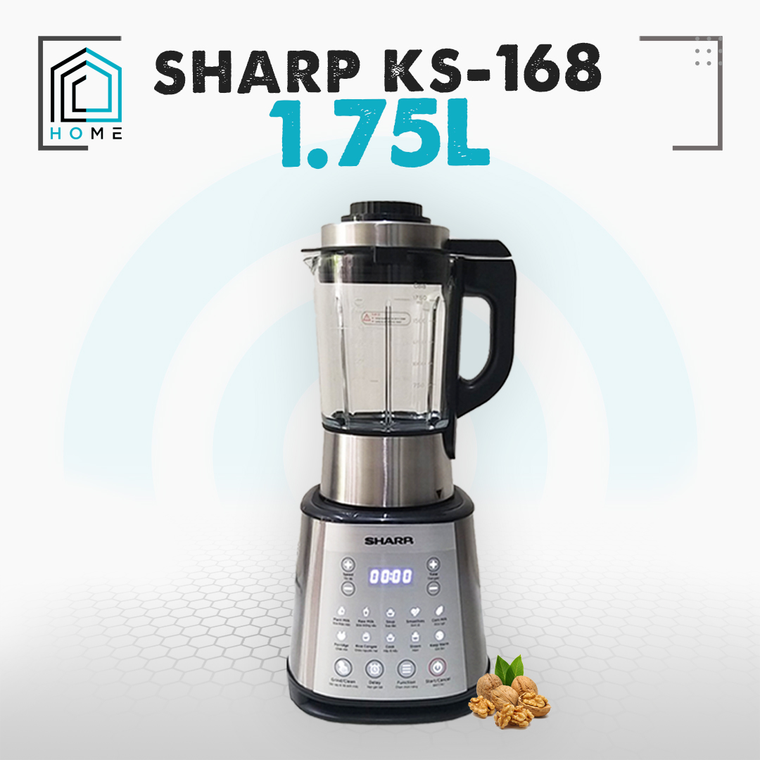 Máy làm sữa hạt sharp - dung tích 1.8 lít - cối thủy tinh 5 lớp - máy làm sữa đậu nành - máy nấu cháo - bảo hành toàn quốc