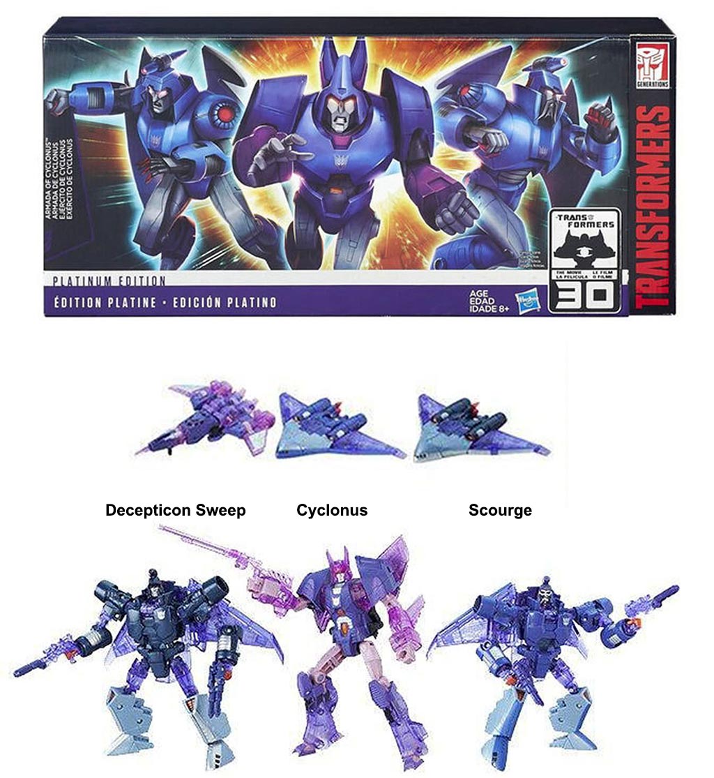 Bộ đồ chơi Robot Transformers Platinum Edition gồm 3 Robot Armada Of