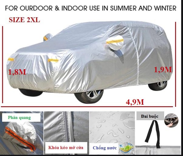 BẠT TRÙM XE OTO HÀNG 3D DÀY DẶN CHO DÒNG XE SUV, 7 CHỖ CỠ NHỎ : INNOVA, CX5, KONA...