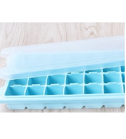 Khay đá silicon 24 ô có nắp đậy chống tràn, chống mùi tủ lạnh. Khay silicon làm đá, làm kem dễ dàng tách lấy đá.