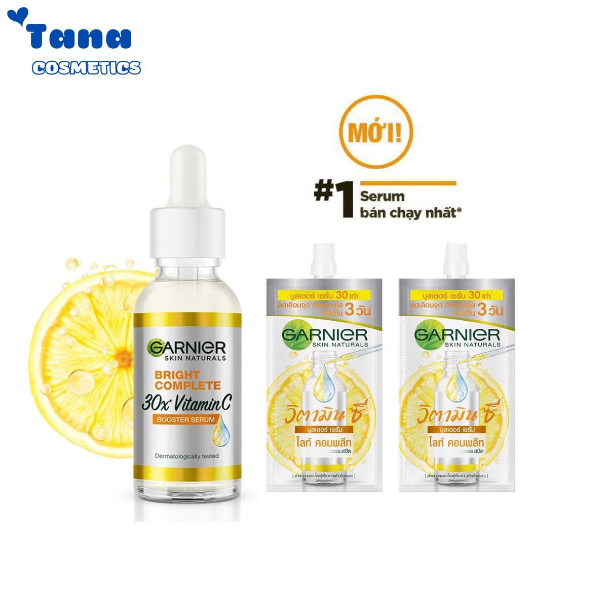 Tinh chất serum sáng da & mờ thâm Vitamin C - Garnier Bright Complete 30x Booster Serum 7,5ml
