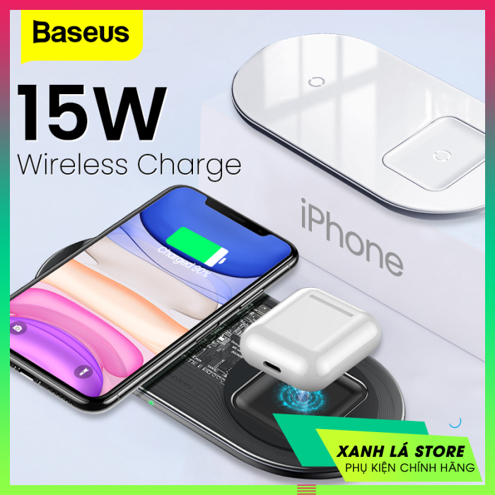 Sạc Không Dây Có Thể Nhìn Thấy Baseus Sạc Không Dây 2 Trong 1 Cho Pods Điện Thoại Di Động 15W Sạc Không Dây Sạc Không Dây Nhanh Cho iPhone Huawei Samsung Xiaomi