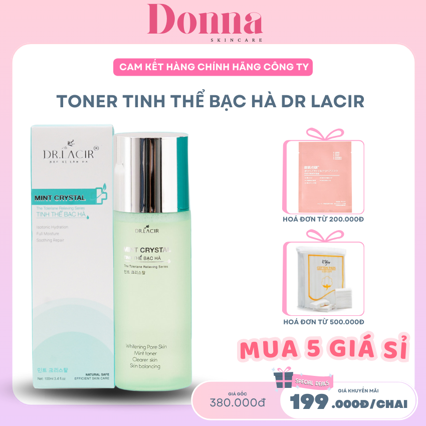 Nước hoa hồng toner tinh thể bạc hà Dr Lacir Mint Crystal 100ml