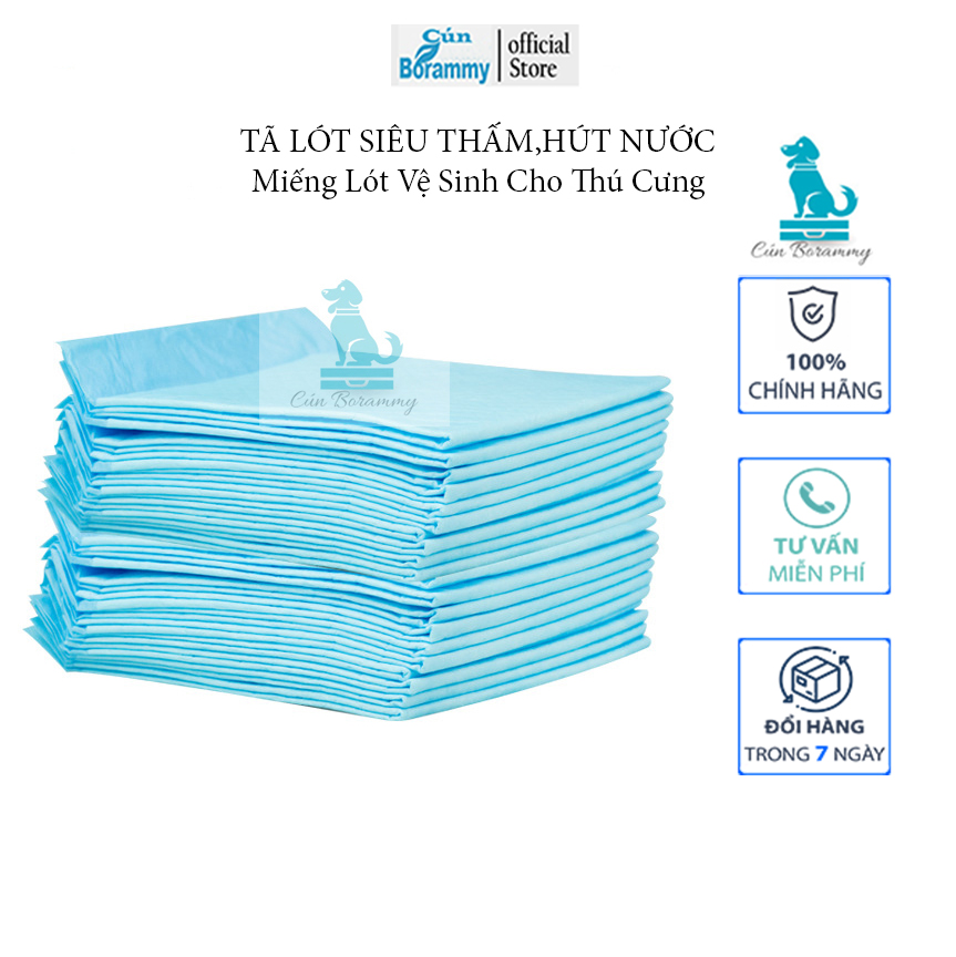[Hoàn Tiền 10%]Tã lót cho chó mèo - tã cho thú cưng đi vệ sinh vào khay thảm chuồng bằng giấy siêu thấm - Bịch tã lót thấm nước tiểu cho thú cưng dùng để lót sàn đáy lồng 30 miếng