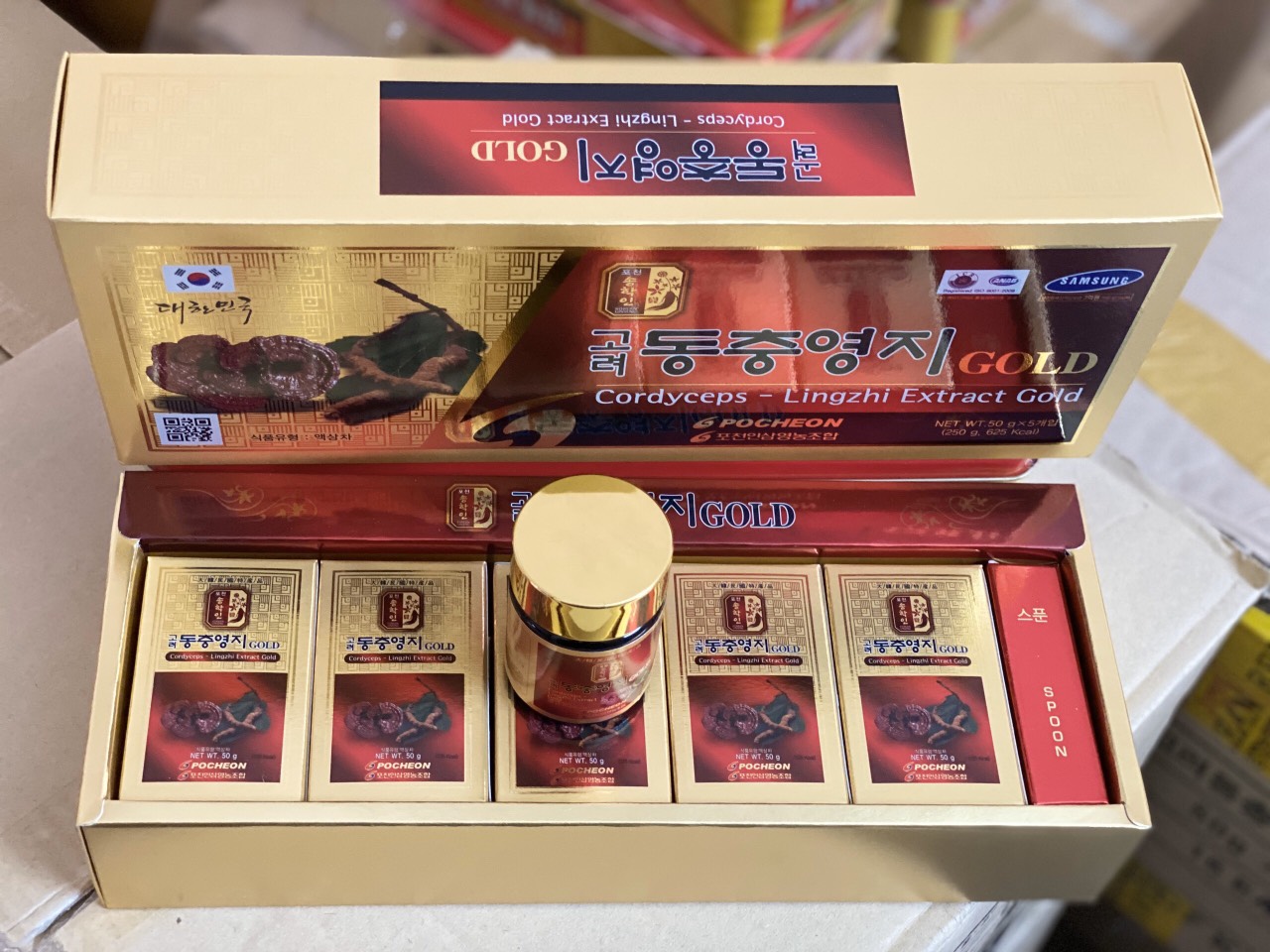 Cao linh chi đông trùng Pochoen Hàn Quốc 5 lọ x 50g