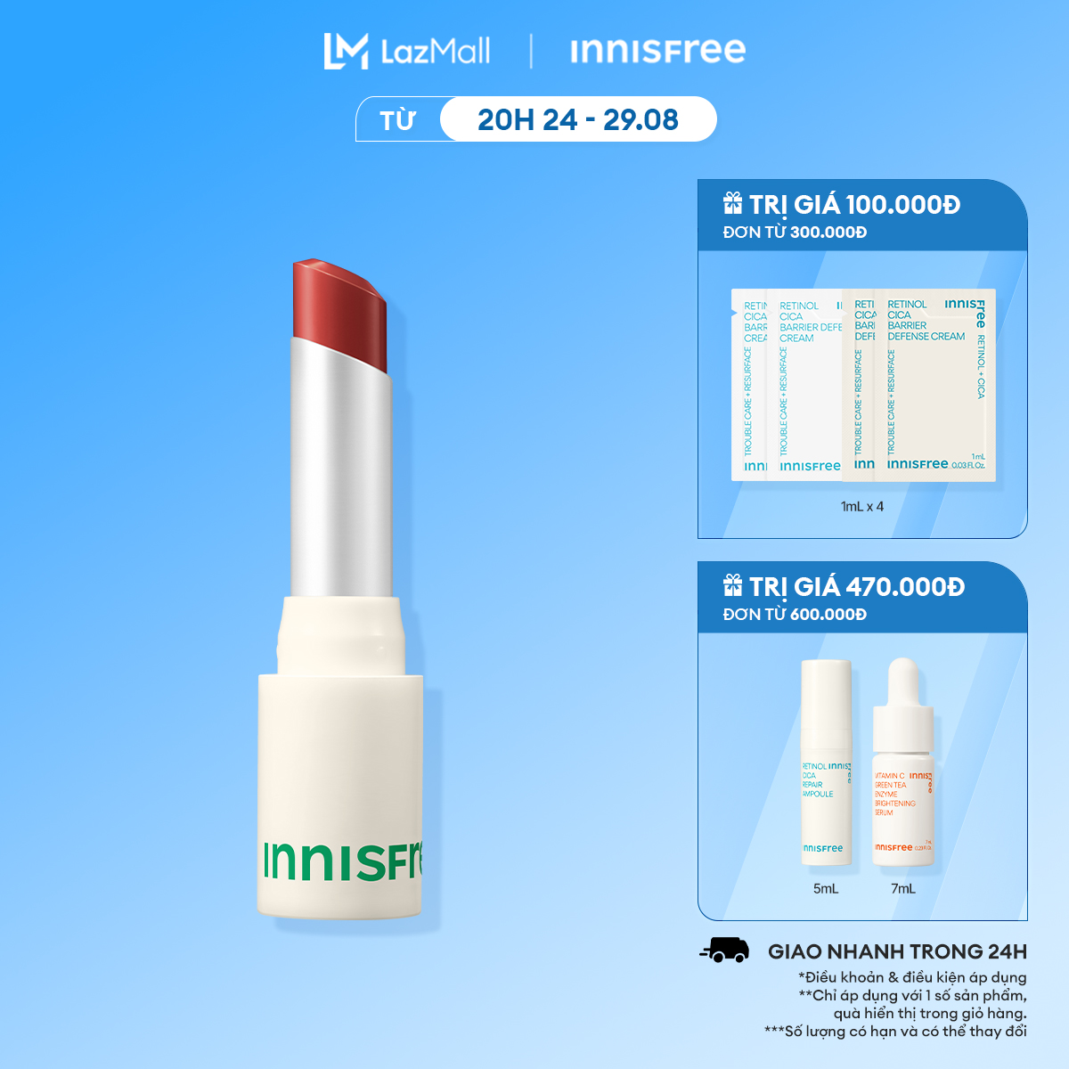 Son lì dạng thỏi mỏng nhẹ INNISFREE Airy Matte Lipstick