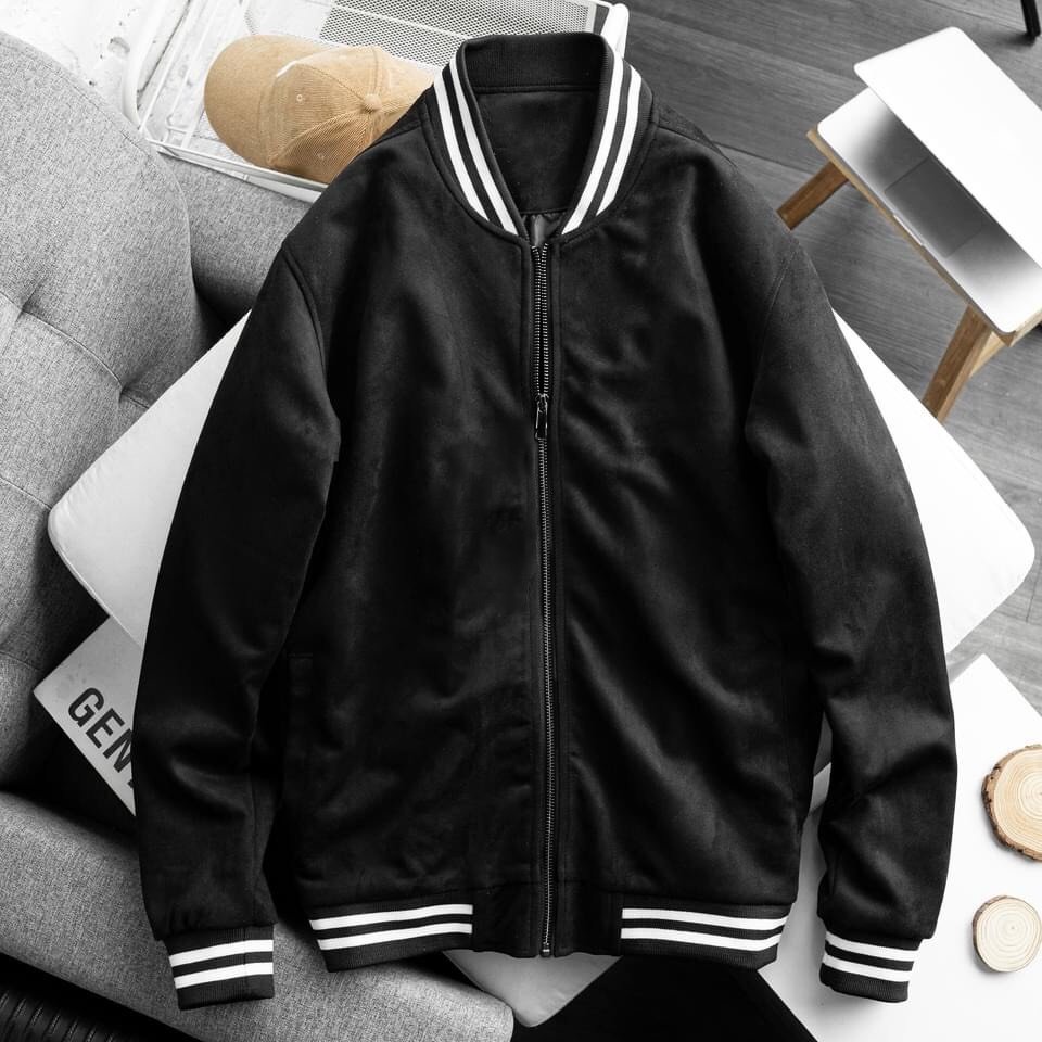 Áo khoác nam da lộn MENSWEAR ,áo bomber nam form rộng ấm áp phong cách Hàn Quốc