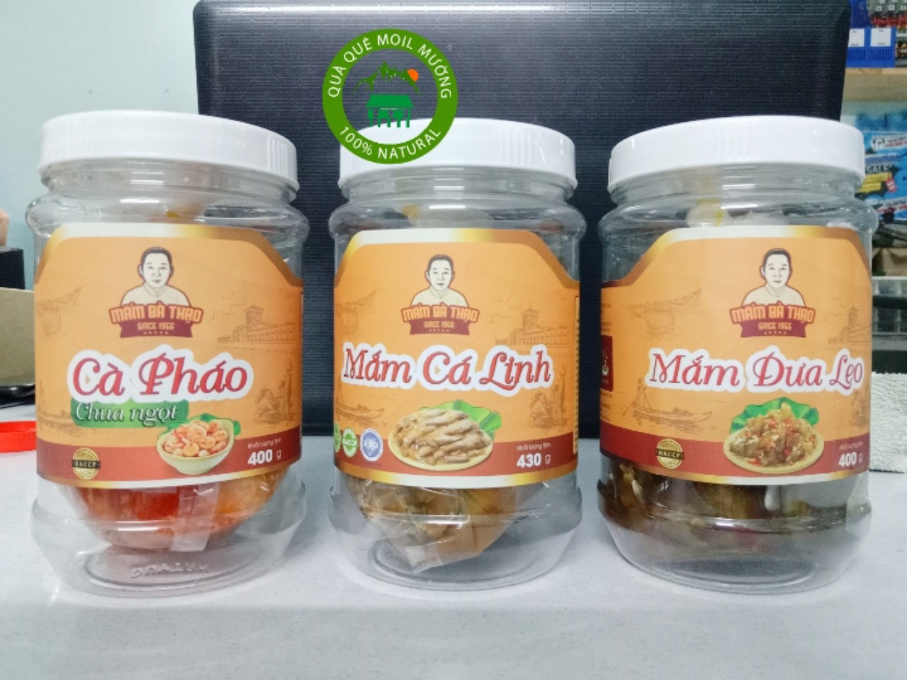 Mắm đu đủ, mắm cà pháo, mắm dưa leo - mắm bà thạo hũ 400g