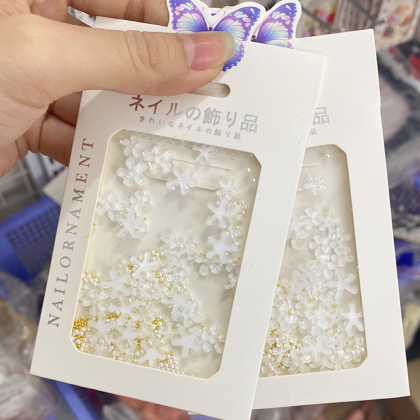 Set hoa sứ mix bi ,mix ngọc trai mẫu mới - nail937