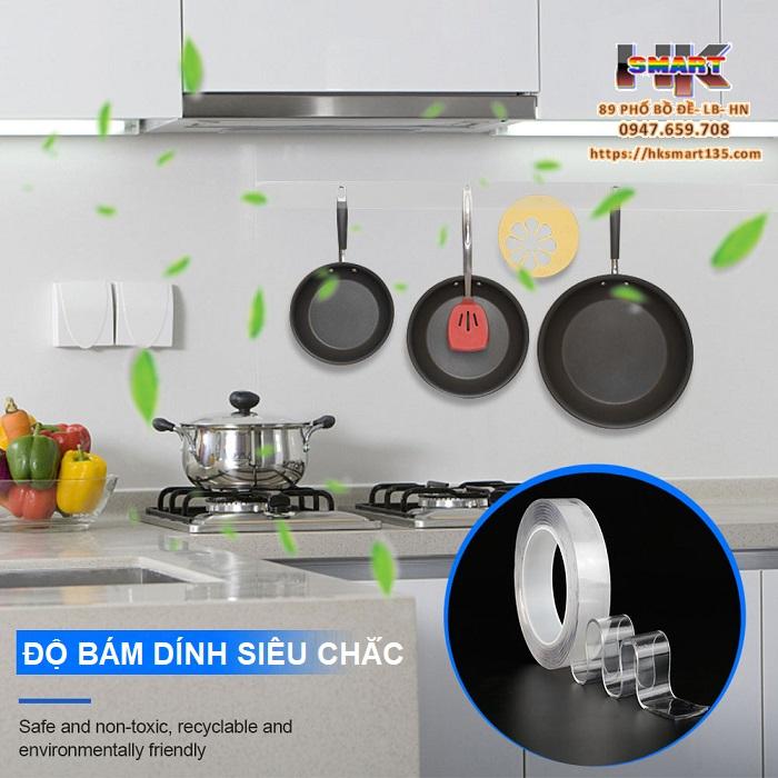 Băng keo 2 mặt đa năng trong suốt cuộn 5m - 3m - 1m dán trên mọi bề mặt siêu chắc chắn