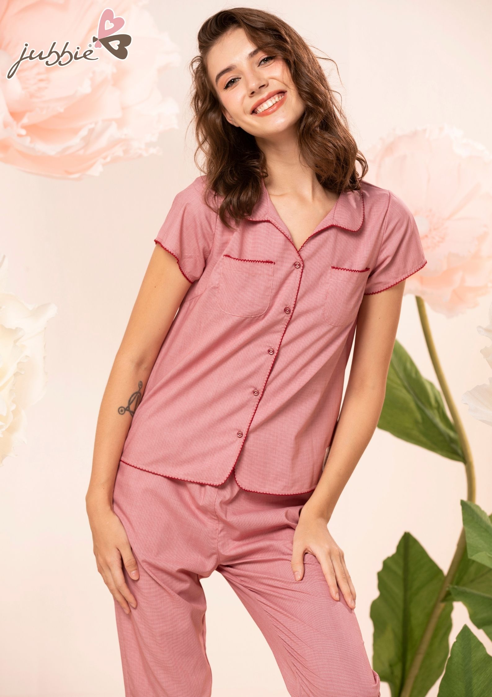 Bộ lửng cổ bẻ chạy đăng mặc nhà Jubbie 32446