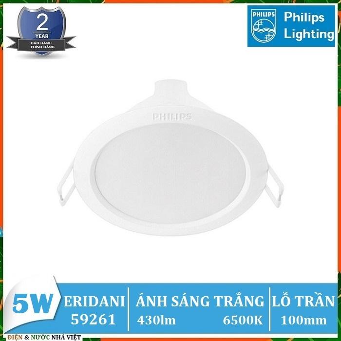 Bóng đèn led 5w - 59261 & 7.5w - 59262 & 59263 philips eridani âm trần downlight kiểu tròn