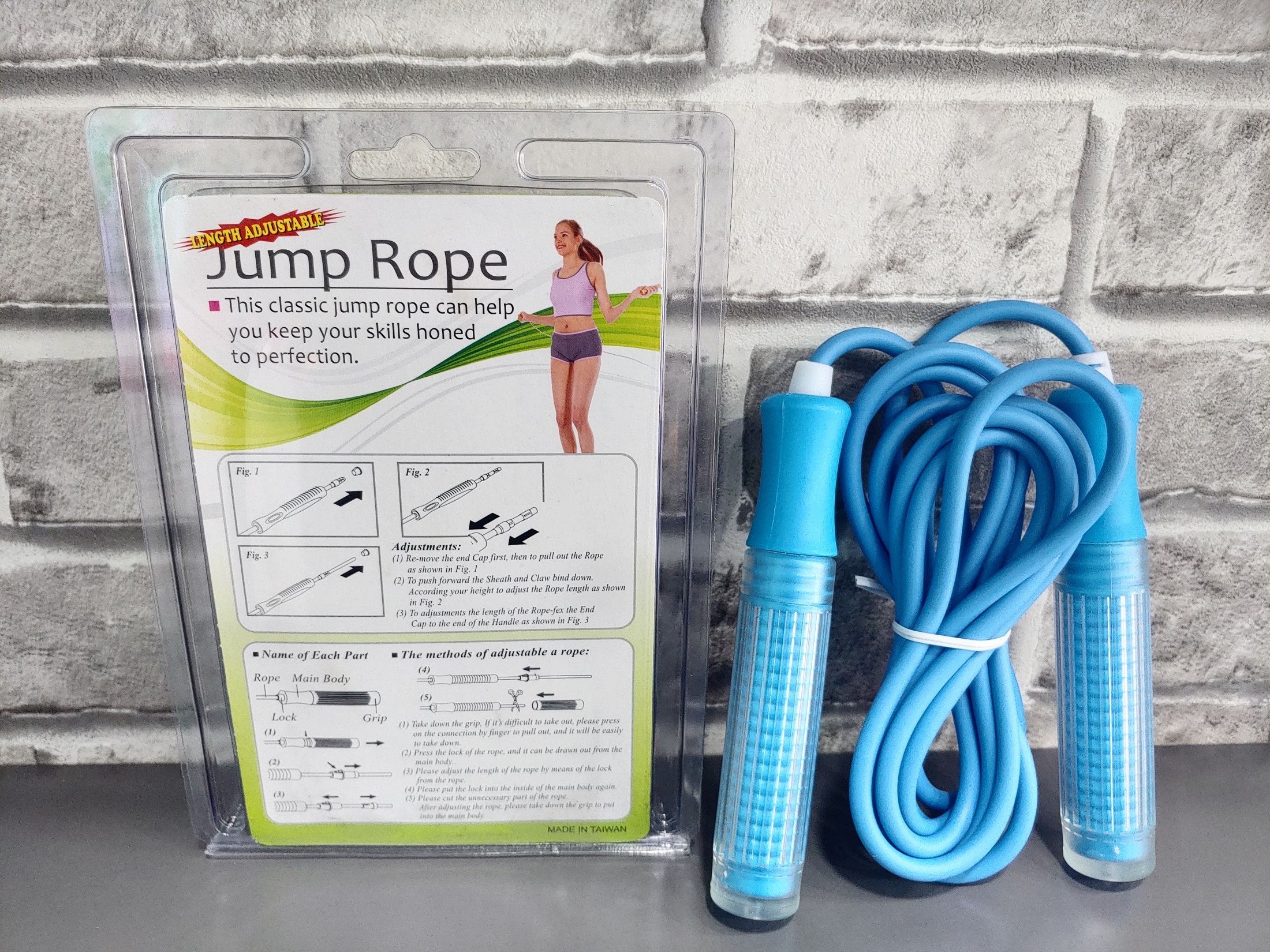 Dây nhảy jump rope đài loan - xanh dương/ vàng