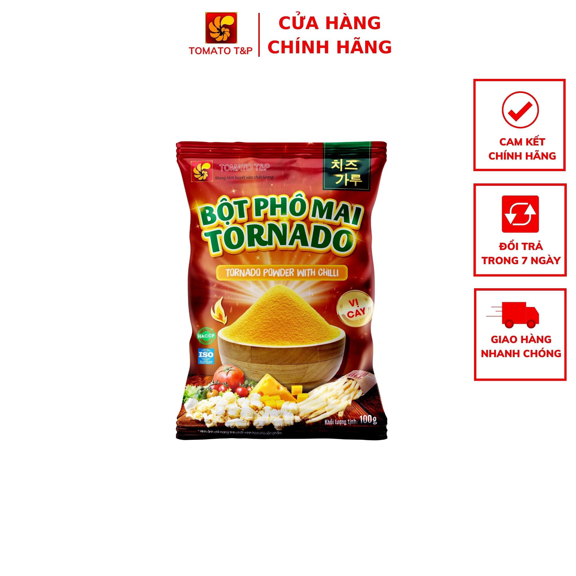 [HCM]Bột phô mai Tornado vị cay - Gói 100g - Tomato T&P