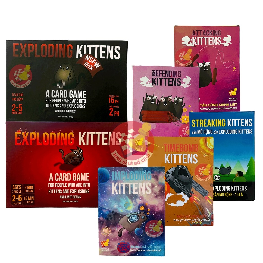 Combo mèo nổ - 5 bản mèo nổ mở rộng - boardgame exploding kittens