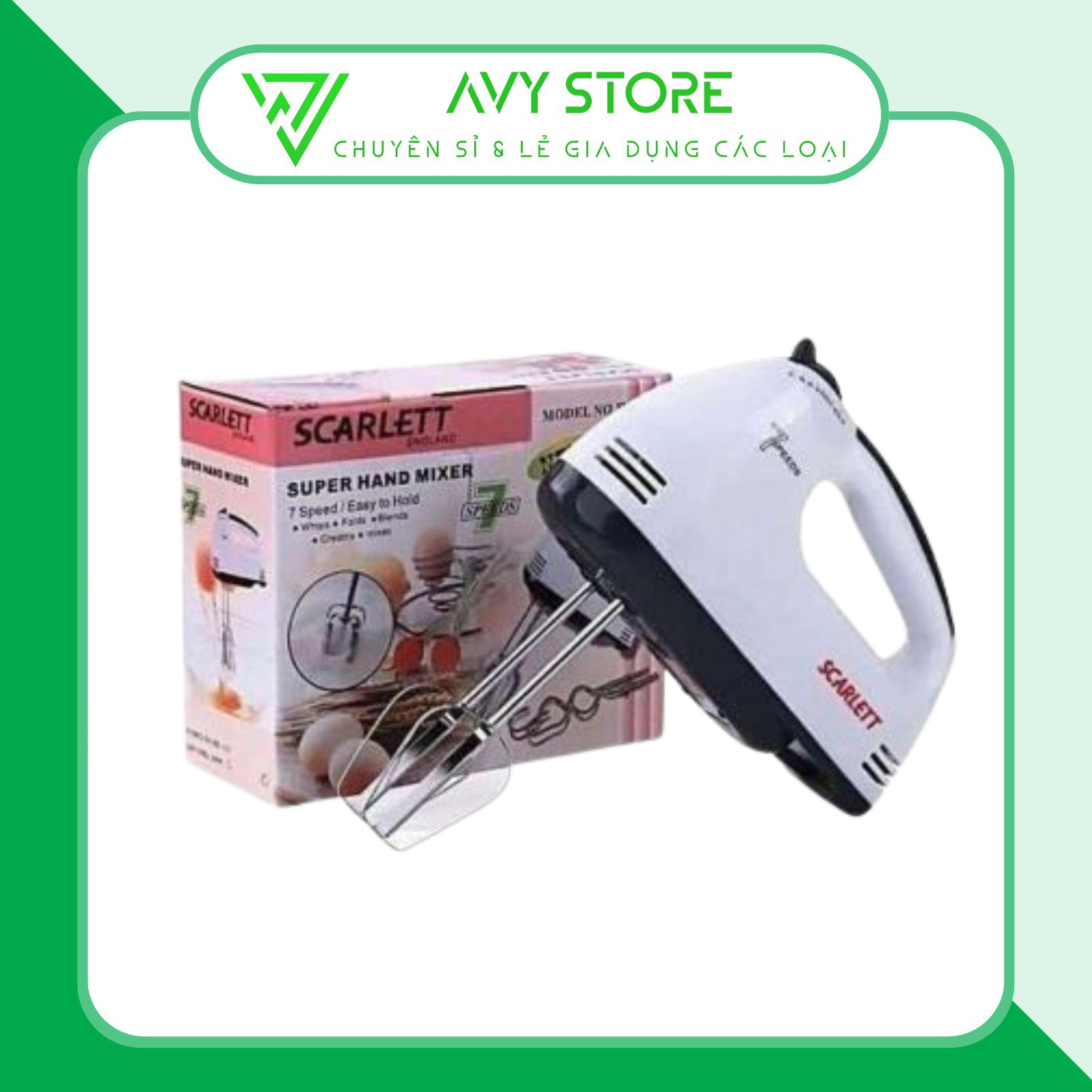 Máy đánh trứng cầm tay cao cấp nhỏ gọn tiện dụng scarlett 180w