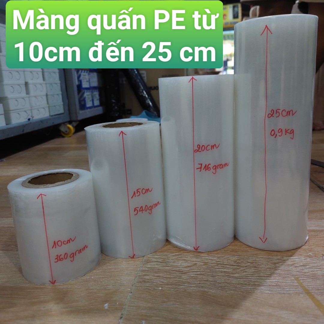 Màng quấn cuộn nhỏ 10/15/20/25cm- Màng PE quấn hàng - Màng bọc quấn hàng kích thước nhỏ tiện lợi đóng phụ kiện, gói hàng nhỏ gọn - Màng PE loại nhỏ, cuộn nhỏ nhiều kích thước - Màng co - màng bọc