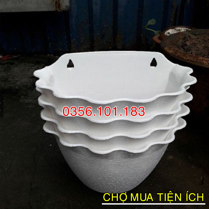 [GIÁ SỈ] 5 Chậu Trồng Hoa Ốp Tường Viền Tim Gợn Sóng